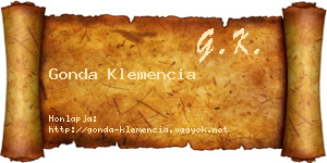 Gonda Klemencia névjegykártya